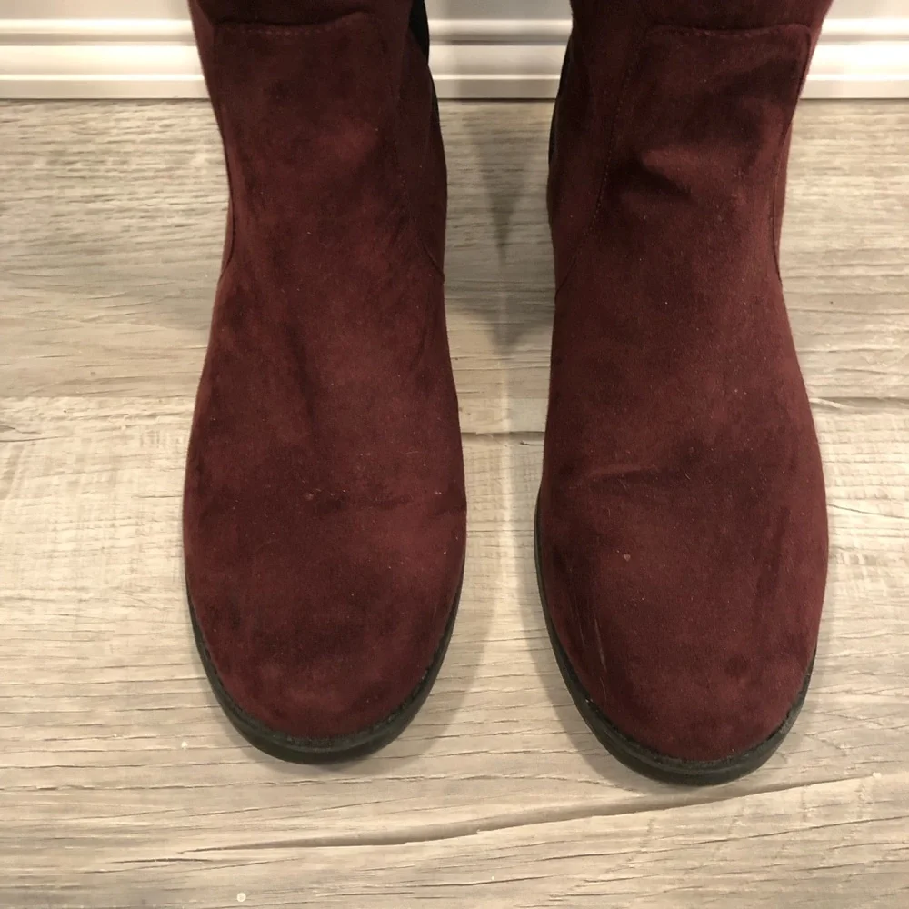 Unisa Maroon Over the Knee Boots